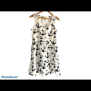 J. Crew Anchor Nautical Navy & White Dress Size 6